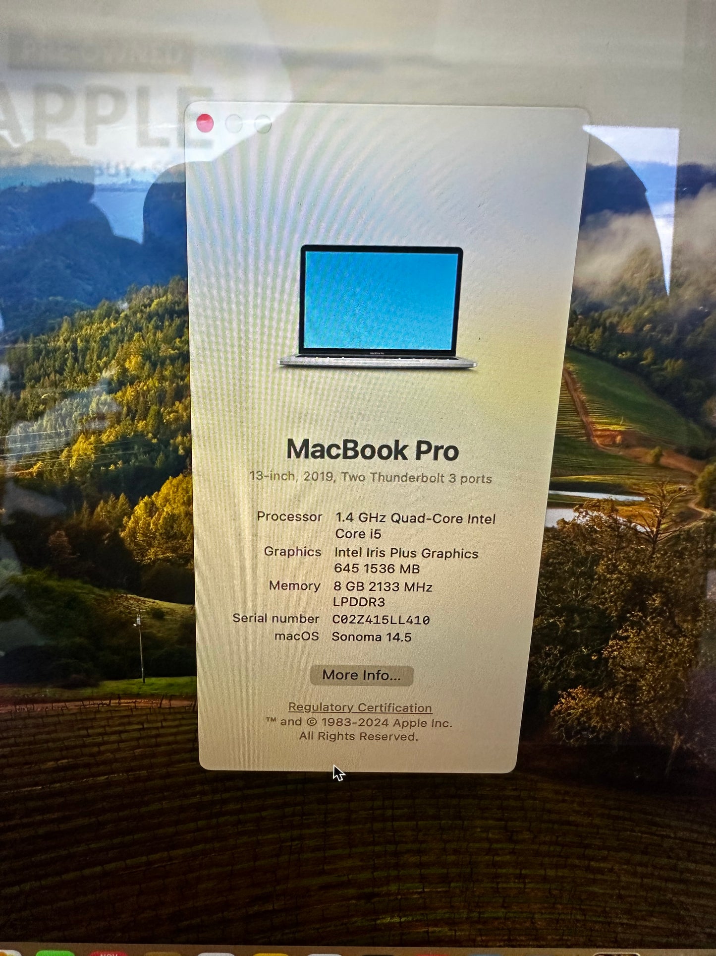 Pre-owned Apple 13" Macbook Pro i5 2019 Touchbar - A/B -grade